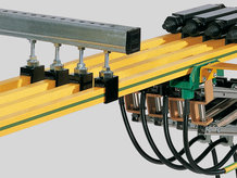 Conductor Rail with with hanger clamps and current collectors